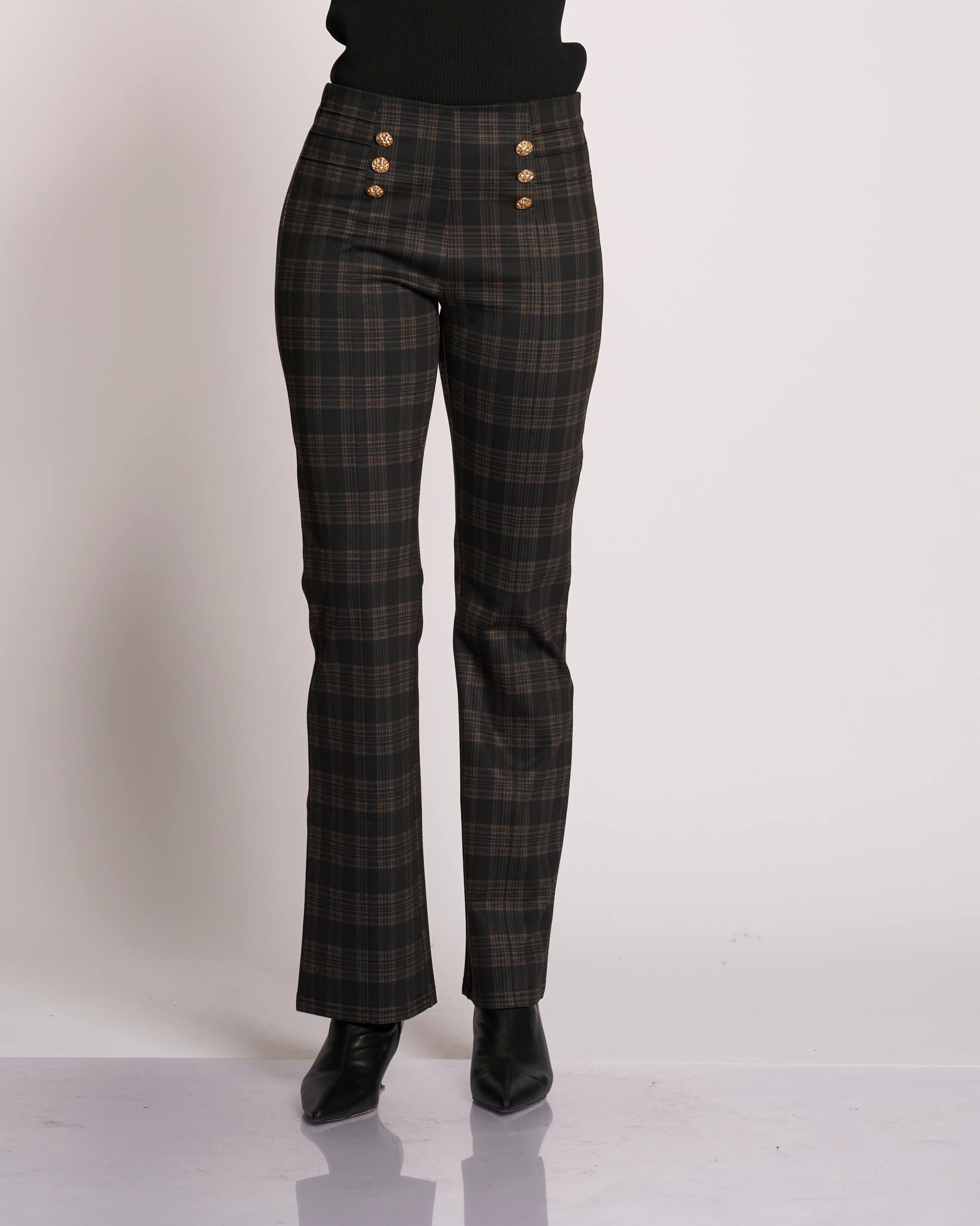 Pantalone a zampetta con zip e tasche