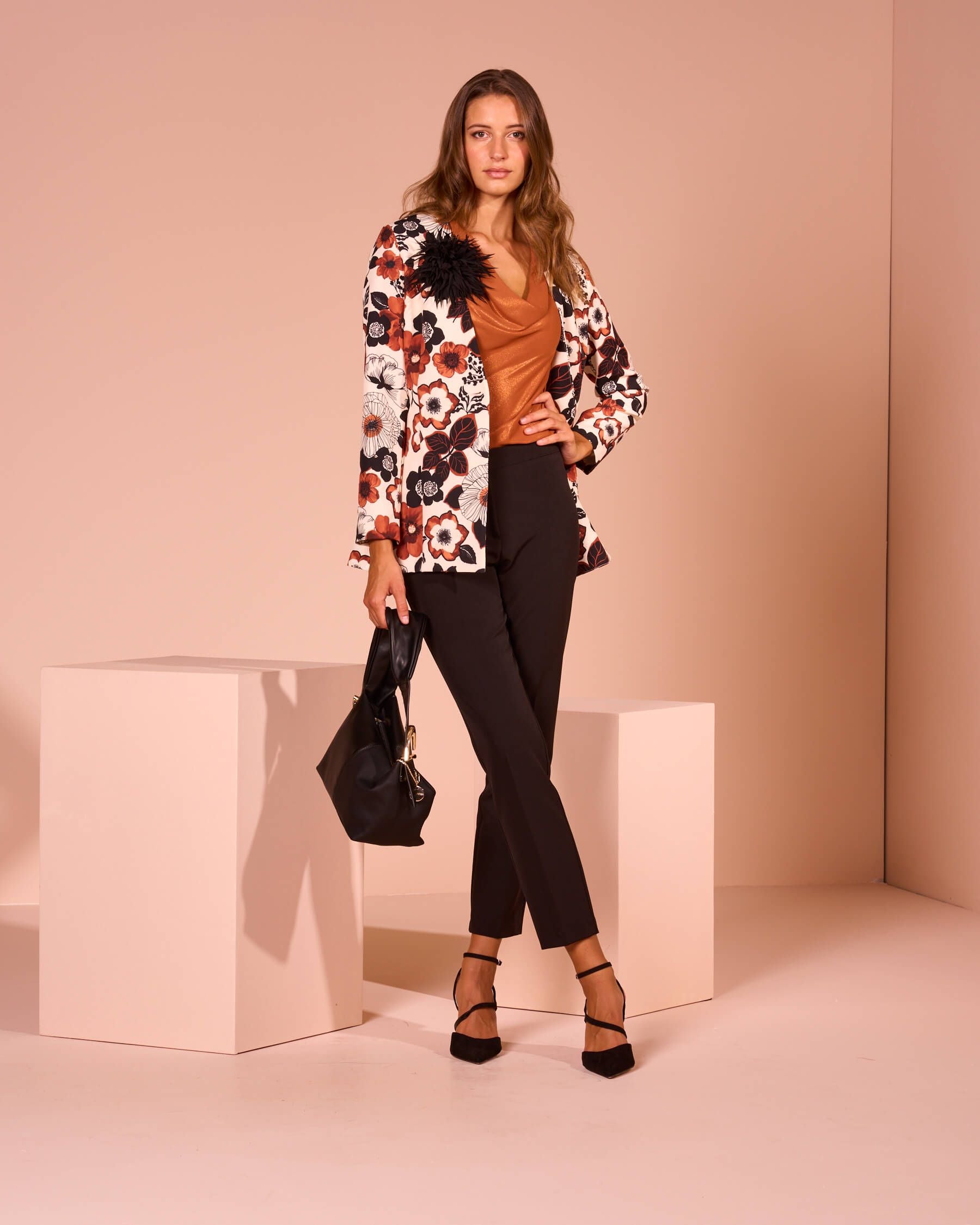 Pantalone classico con elastico e zip