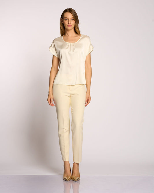 Pantalone classico con elastico e zip