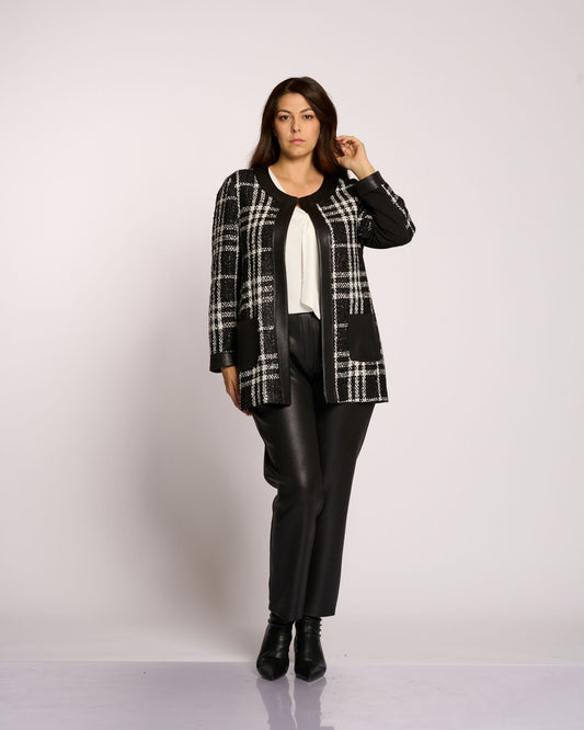 Pantalone con motivo finta zip e passanti curvy