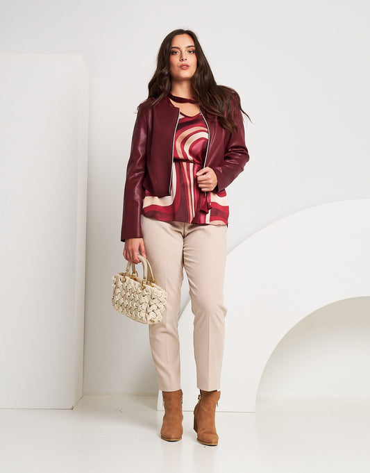 Pantalone effetto velluto con elastico curvy