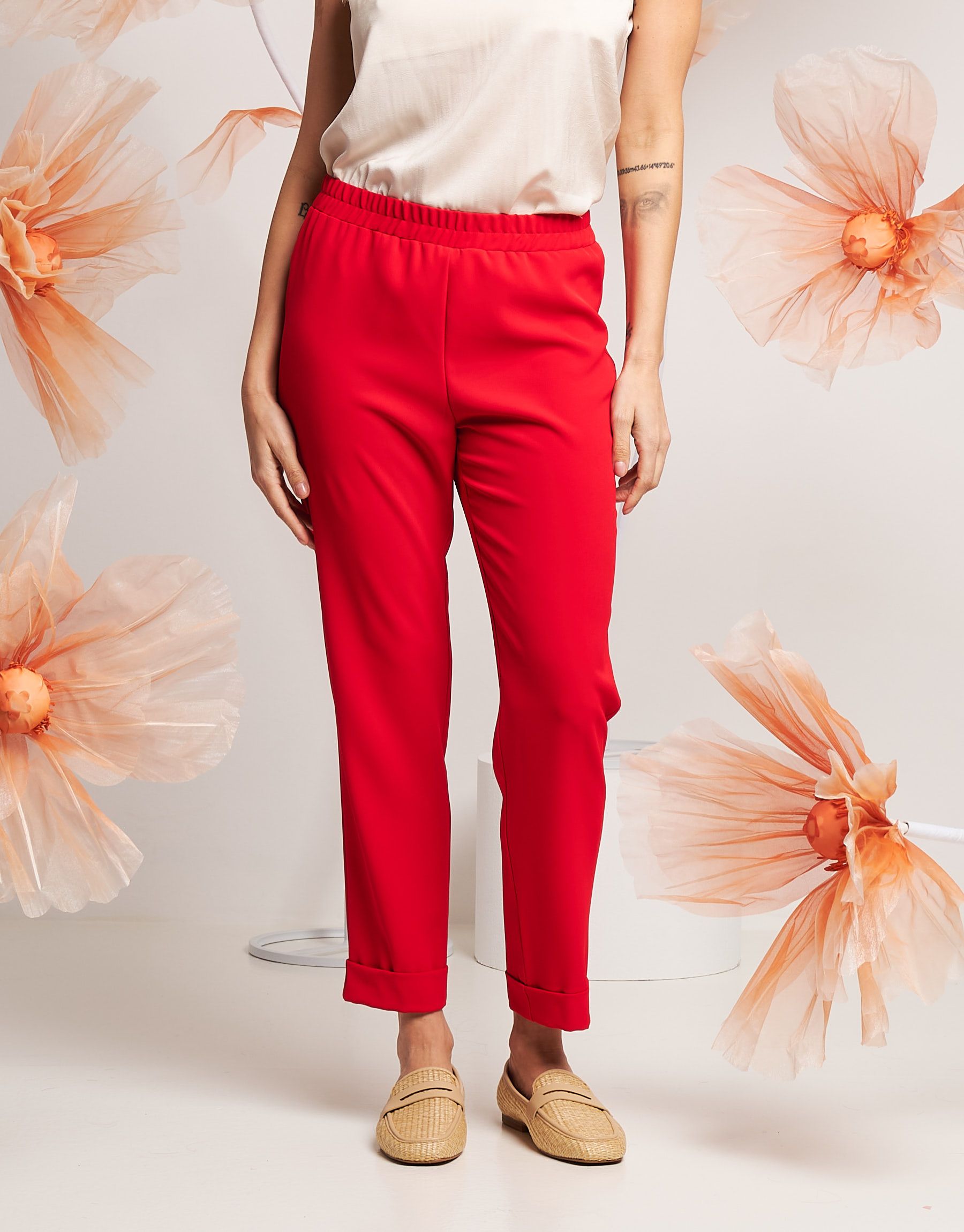 Pantalone in fluido con elastico