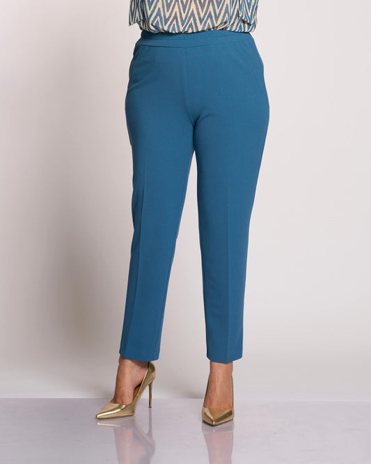 Pantalone in scuba con elastico curvy