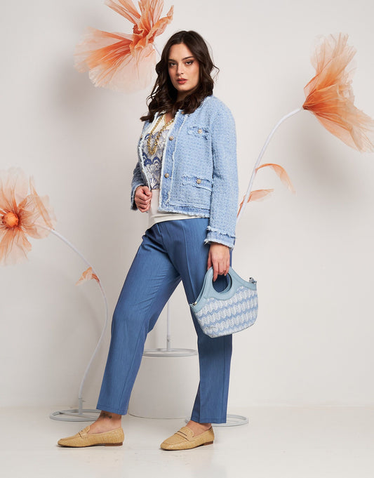 Pantalone in tessuto mélange curvy