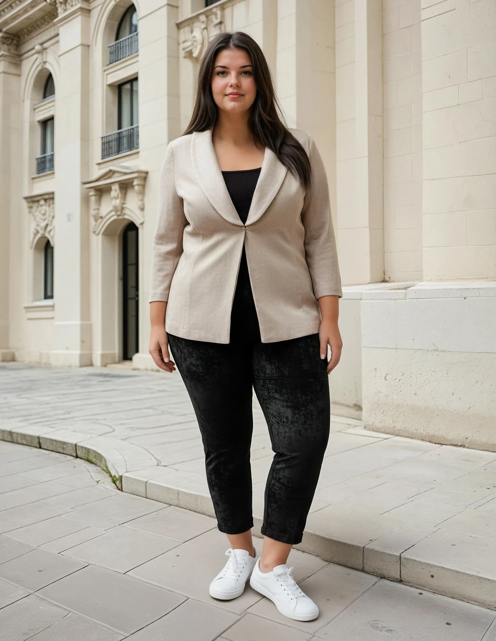 Pantalone in velluto con elastico curvy