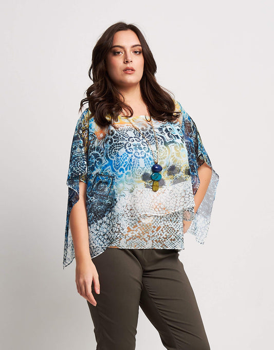 Poncho con top e paillettes curvy