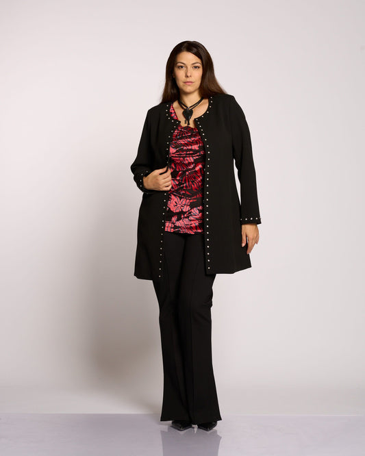 Spolverino foderato con borchie e ganci curvy