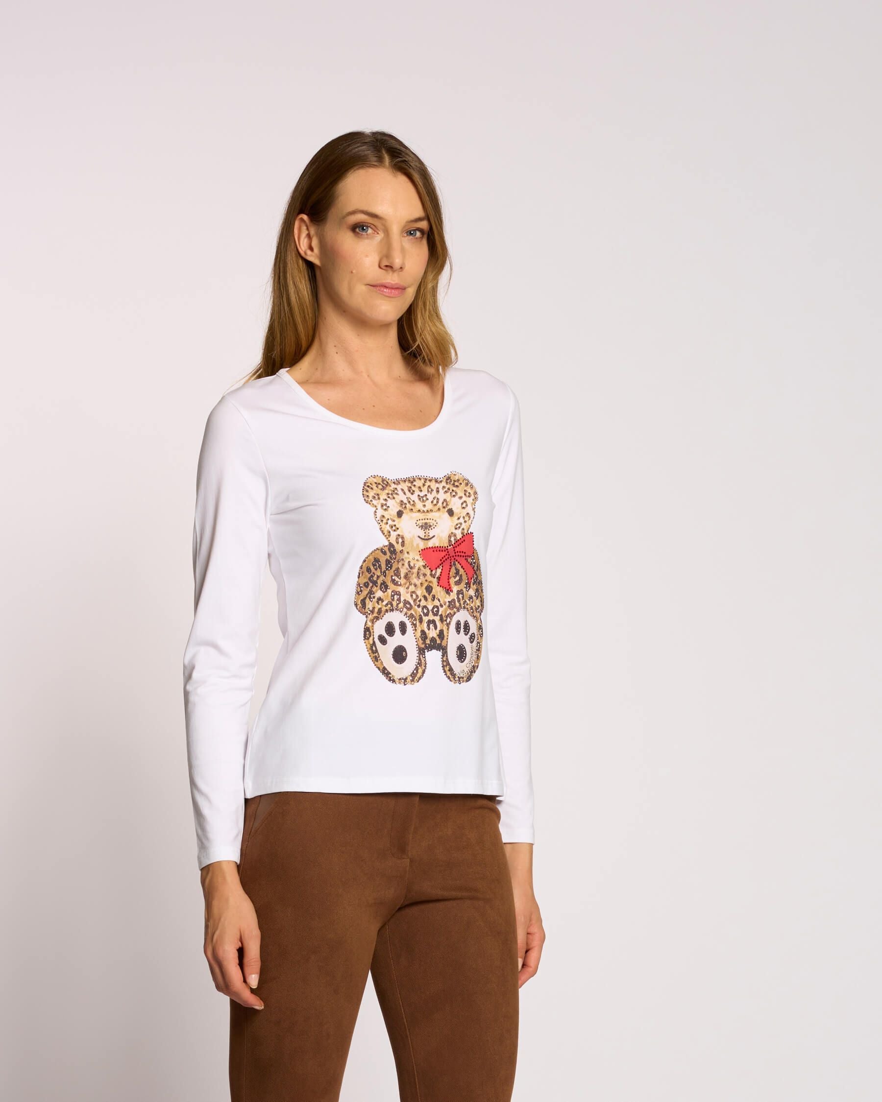 T-shirt con stampa orsetto