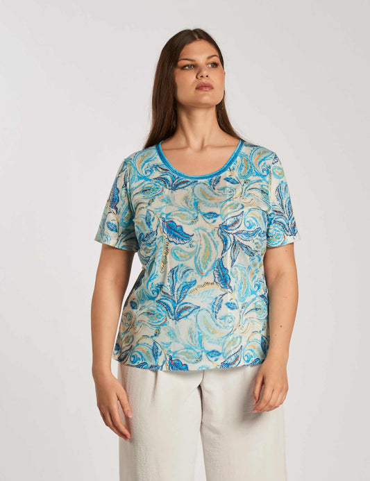 T-shirt stampata con patch