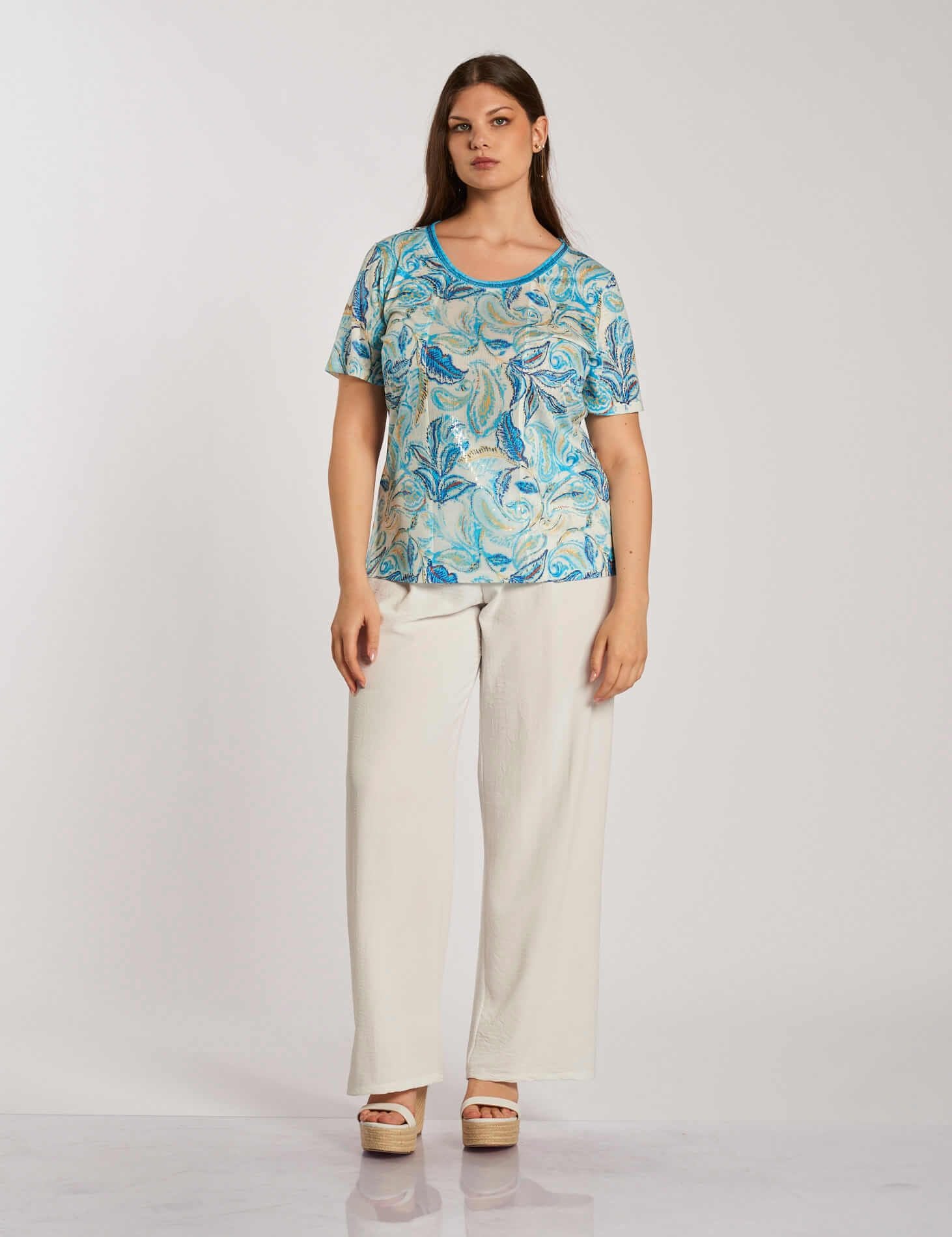 T-shirt stampata con patch