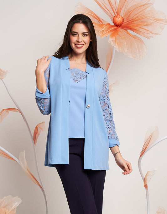 Top con inserto in pizzo