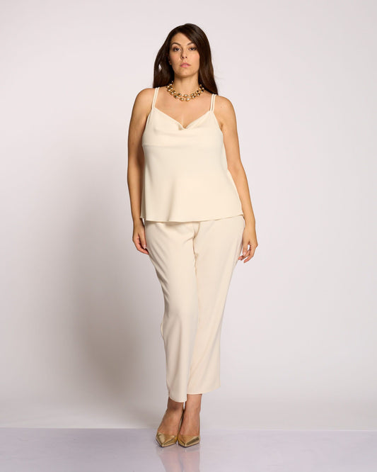 Top con scollo e spalline doppie curvy