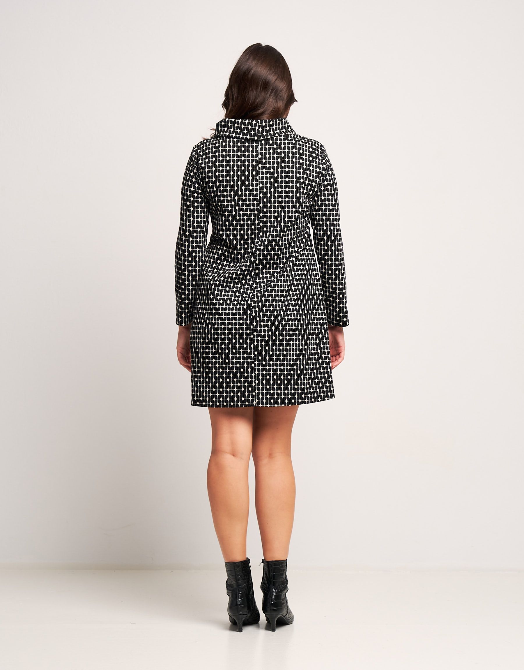Robe Sans Marque, Col Coulisse, Ligne évasée, Manches 3/4 – Choix Couleur