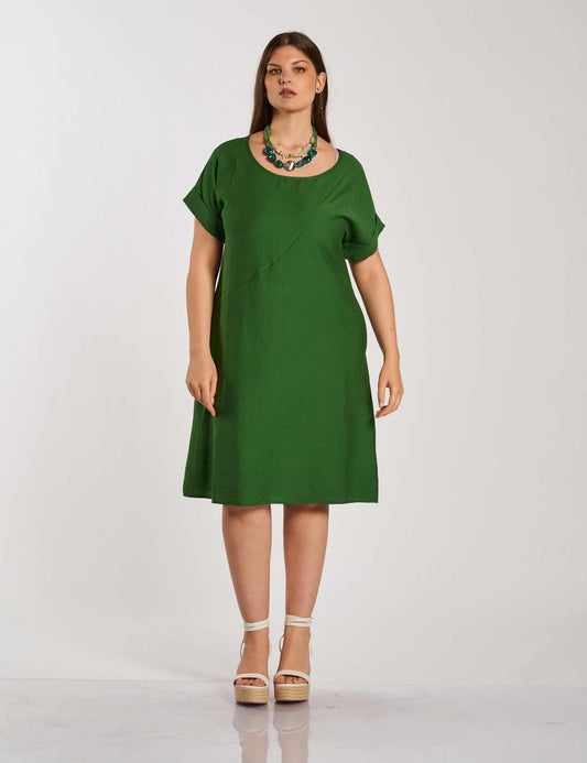 Vestito corto svasato con tasche